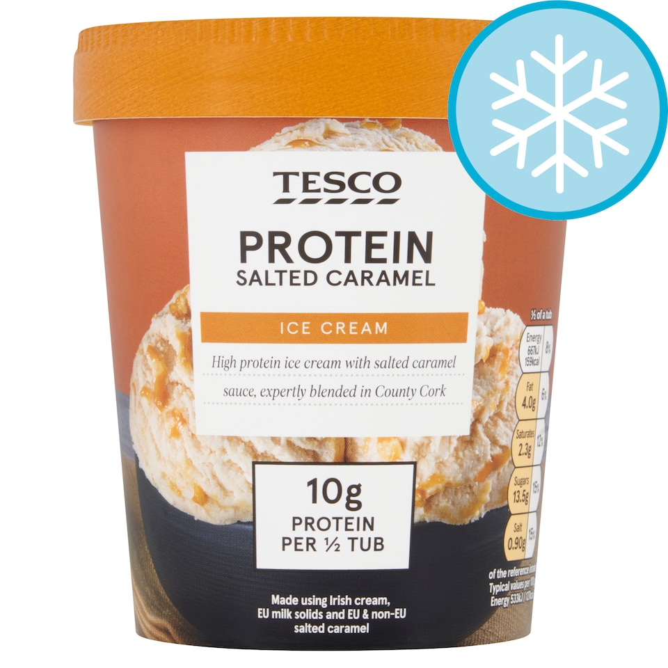 Tesco Protein Salted Caramel Ice Cream 500ml