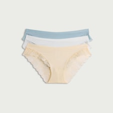 F&F 3-Pack Lace Trim Brief Knickers in Multi