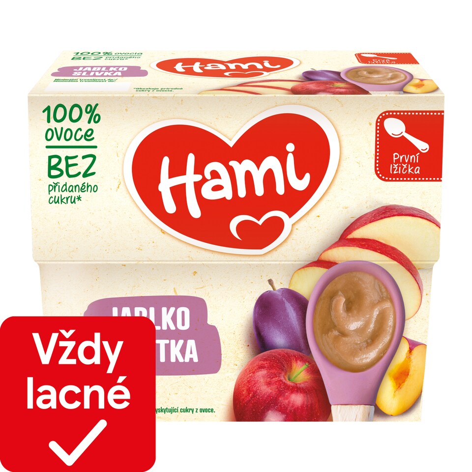 obrázok 1 z HAMI ovocný príkrm Slivka a jablko 4x100g