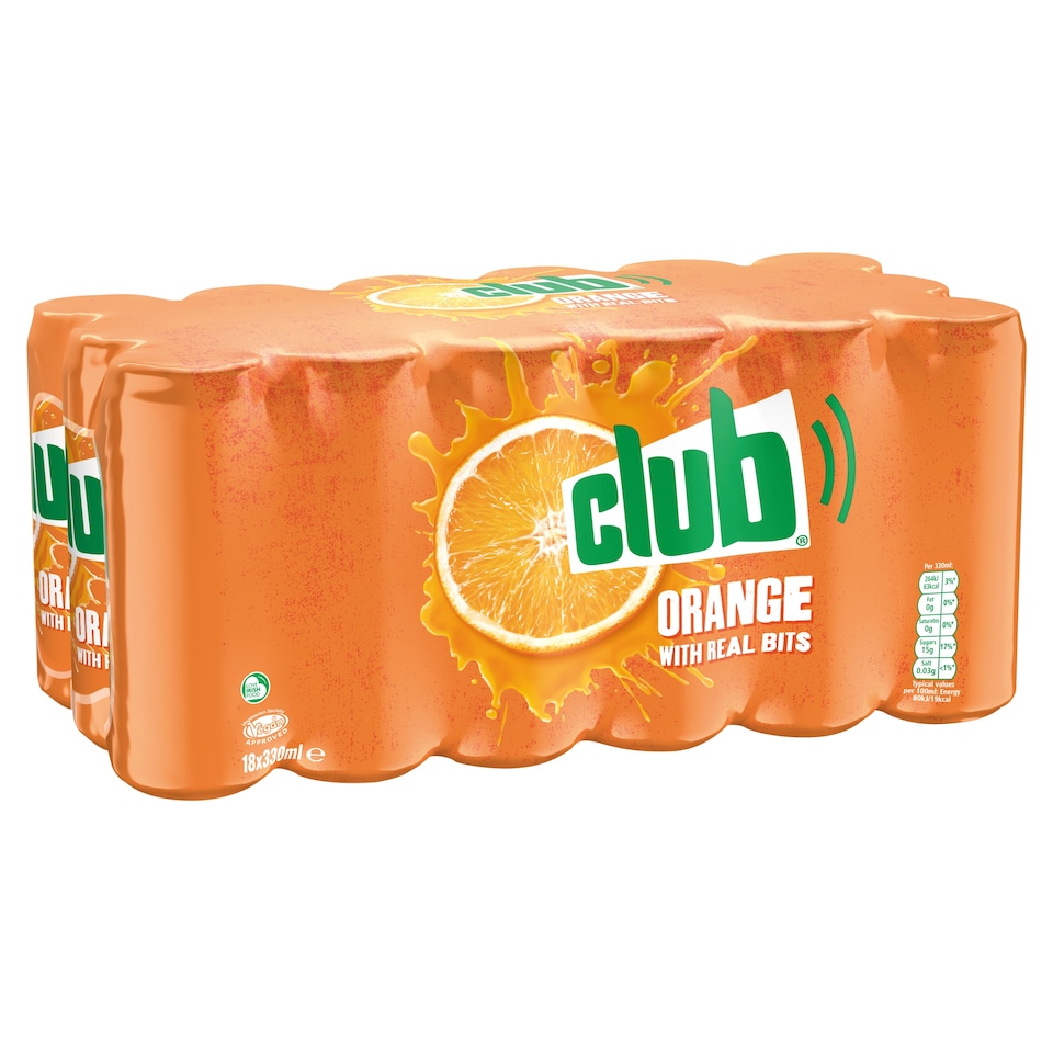 Club Orange Soft Drink with Real Bits 18 x 330ml