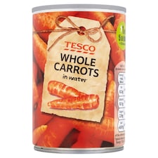 Tesco Whole Carrots In Water 300G