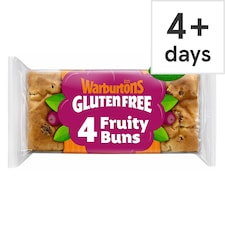 Warburtons Gluten Free Cinnamon & Raisin Sliced Fruity Buns 4 Pack