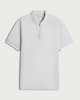 image 4 of F&F Textured Zip Neck Short Sleeved Polo Shirt in Grey