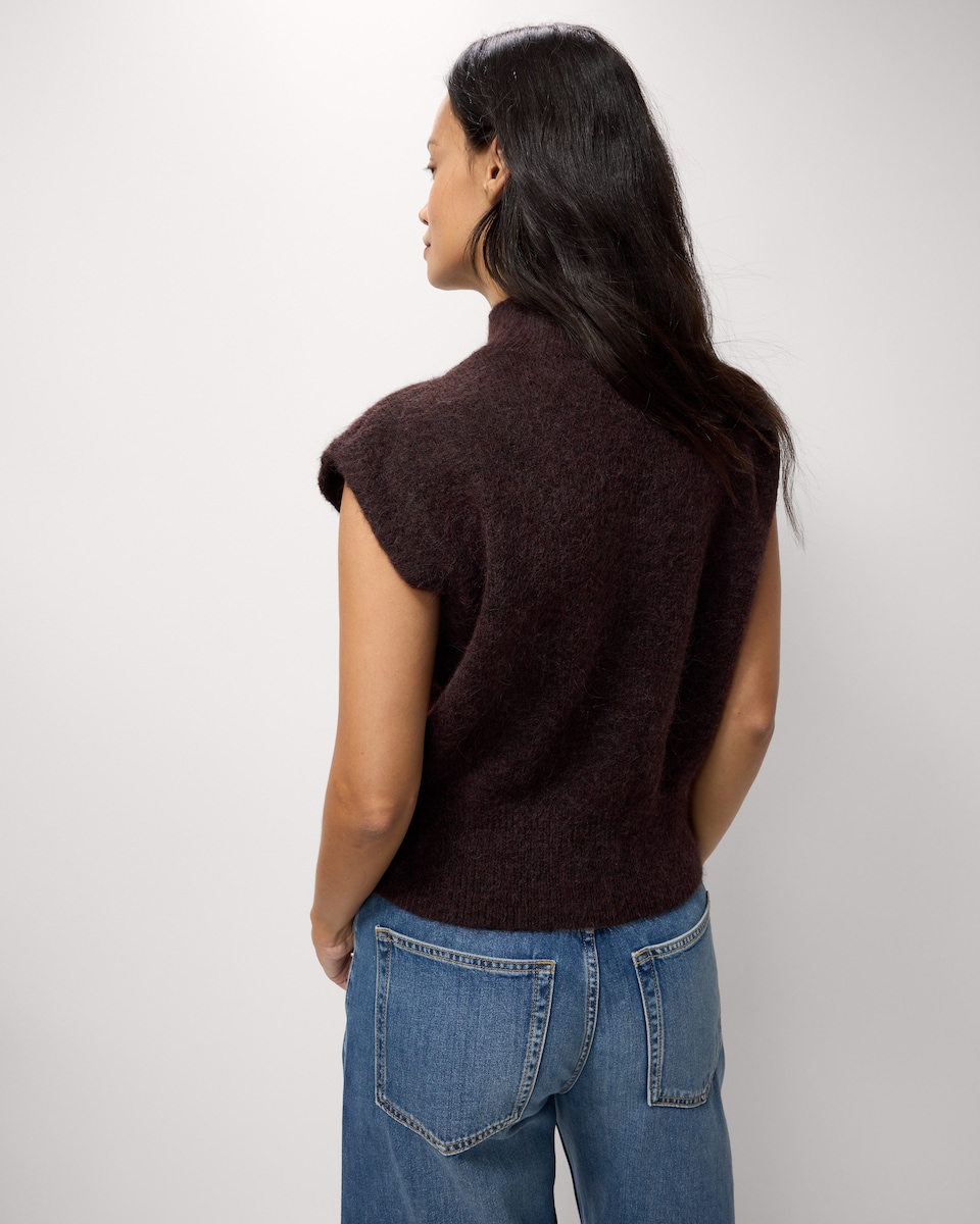 image 1 of F&F High Neck Knitted Vest in Chocolate