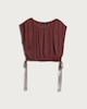 image 4 of F&F Satin Drawstring Hem Sleeveless Co-ord Top in Burgundy