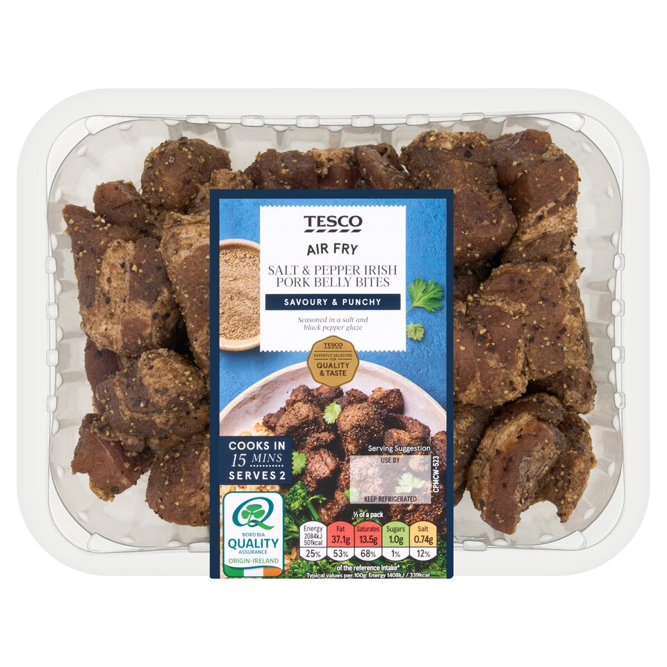 Tesco Salt & Pepper Irish Pork Belly Bites 410g