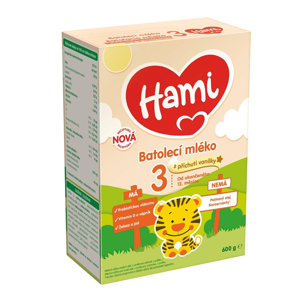 obrázok 1 z HAMI 3 batoľacie mlieko s príchuťou vanilky 600g