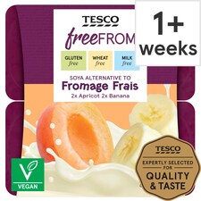 Tesco Free From Apricot & Banana Soya Yogurt 4X90g