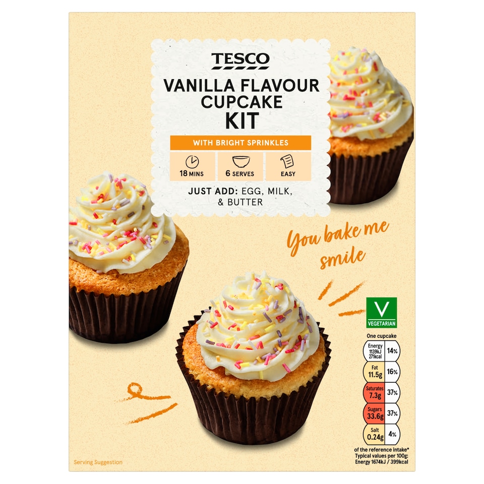 Tesco Vanilla Cupcake Mix 290G