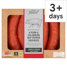 Tesco Finest 4 Pork & Calabrian Hot Pepper Sausages 440g