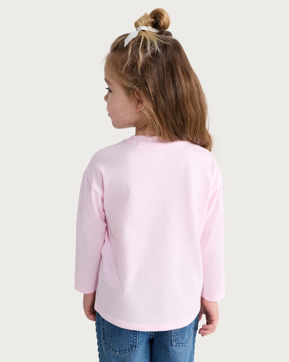 image 1 of F&F Girls Pure Cotton Lollipop Print Long Sleeved Top in Pink