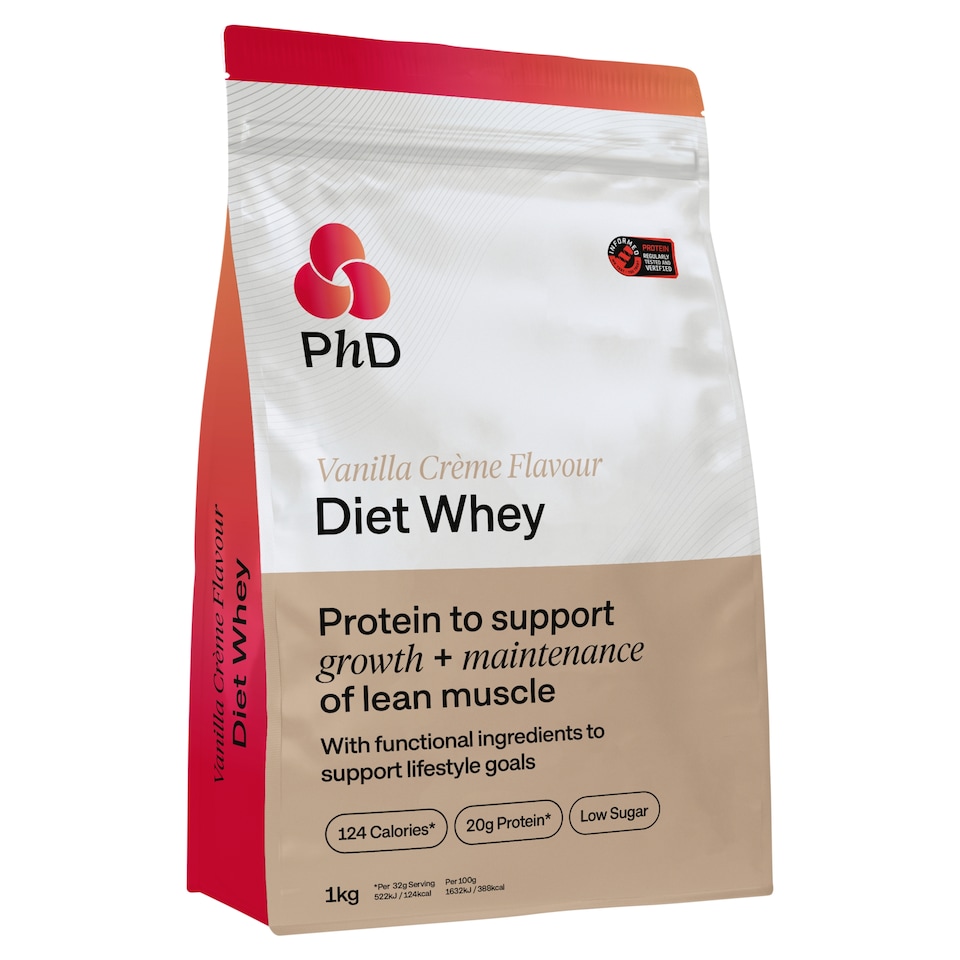 PhD Diet Whey Protein Powder - Vanilla CrÃ¨me 1kg