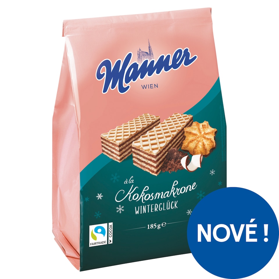 Manner Křupavé vafle s kakaovou a kokosovou krémovou náplní 185g