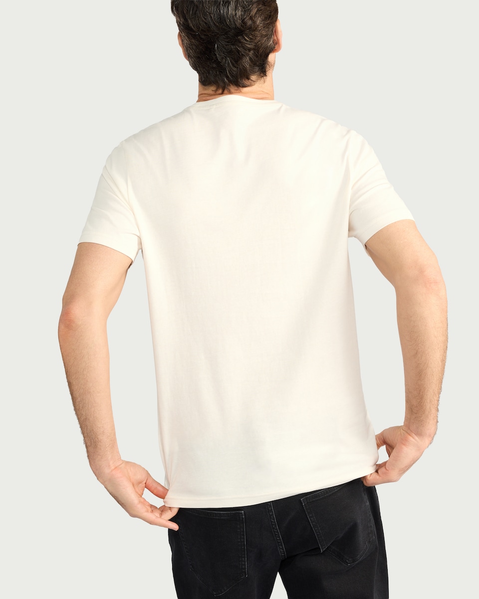 image 1 of F&F Pure Cotton Slogan T-Shirt in Ecru