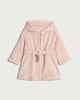 image 1 of F&F Baby Fleece Belted Hooded Dressing Gown in Pink