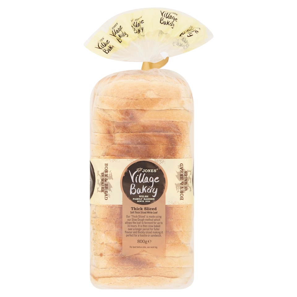 Jones Village Bakery Soft White Thick Sliced Loaf 800g