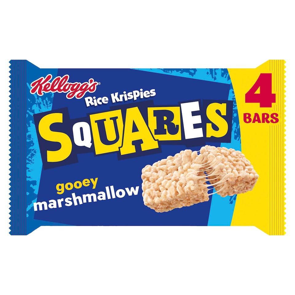 image 1 of Kellogg's Rice Krispies Squares Marshmallow Snack Bars Multipack, 4x28g