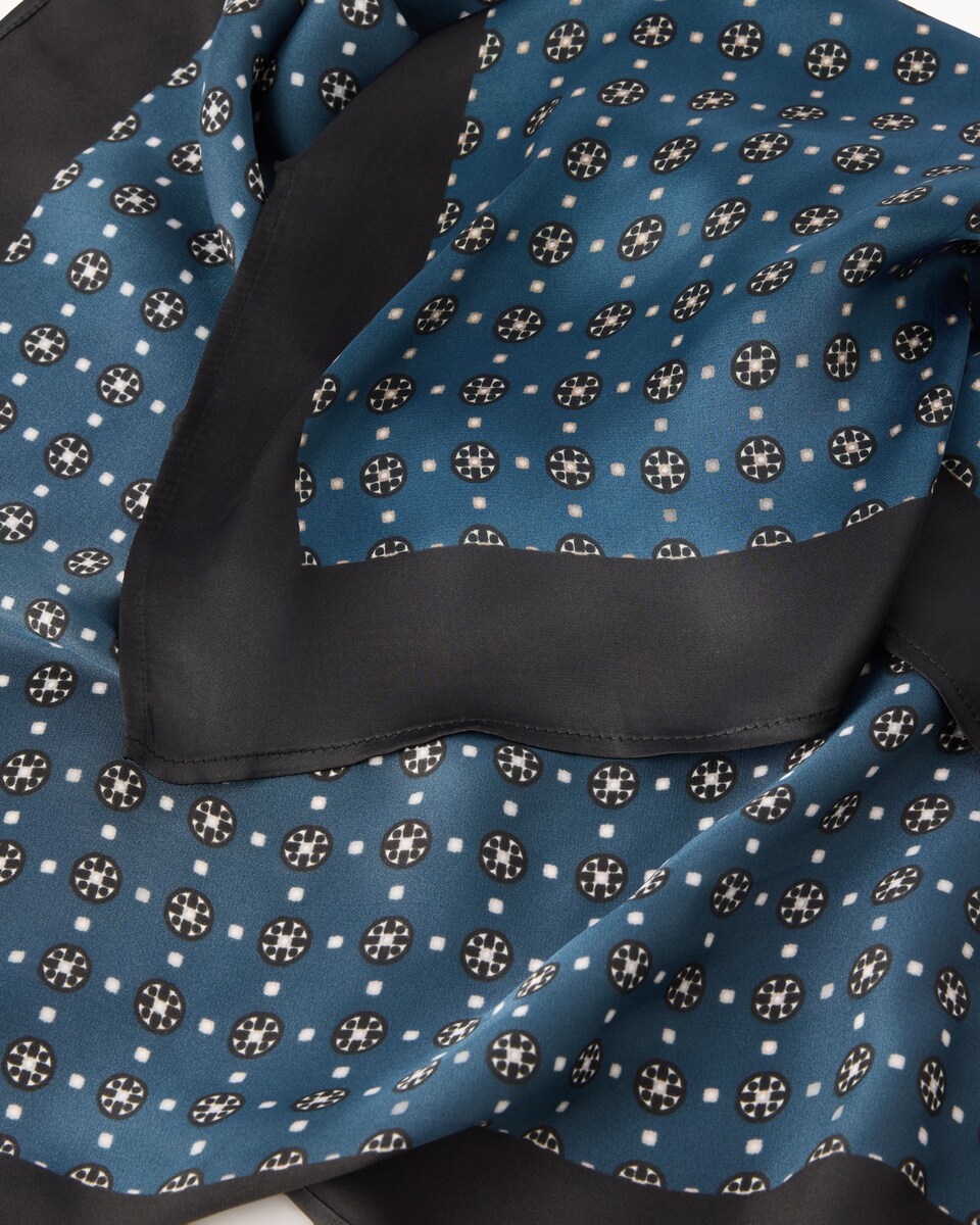 image 1 of F&F Printed Scarf in Multi Blue