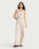 image 2 of F&F Pure Cotton Striped Buttoned Co-ord Denim Waistcoat in Neutral