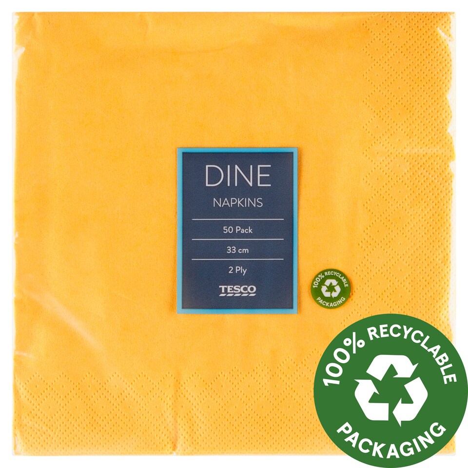 Tesco Dine szalvéta 2 rétegű 33 cm x 33 cm 50 db