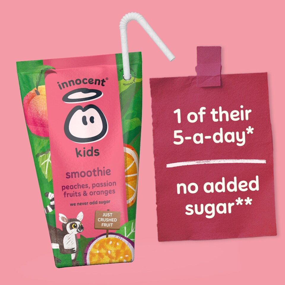 image 1 of innocent Kids Smoothies Peaches, Passion Fruits & Oranges 4 x 150ml