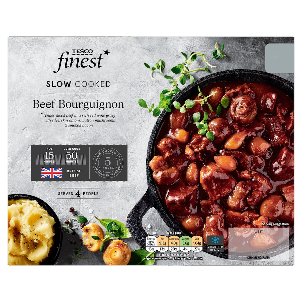Tesco Finest Slow Cooked Beef Bourguignon 1.08kg