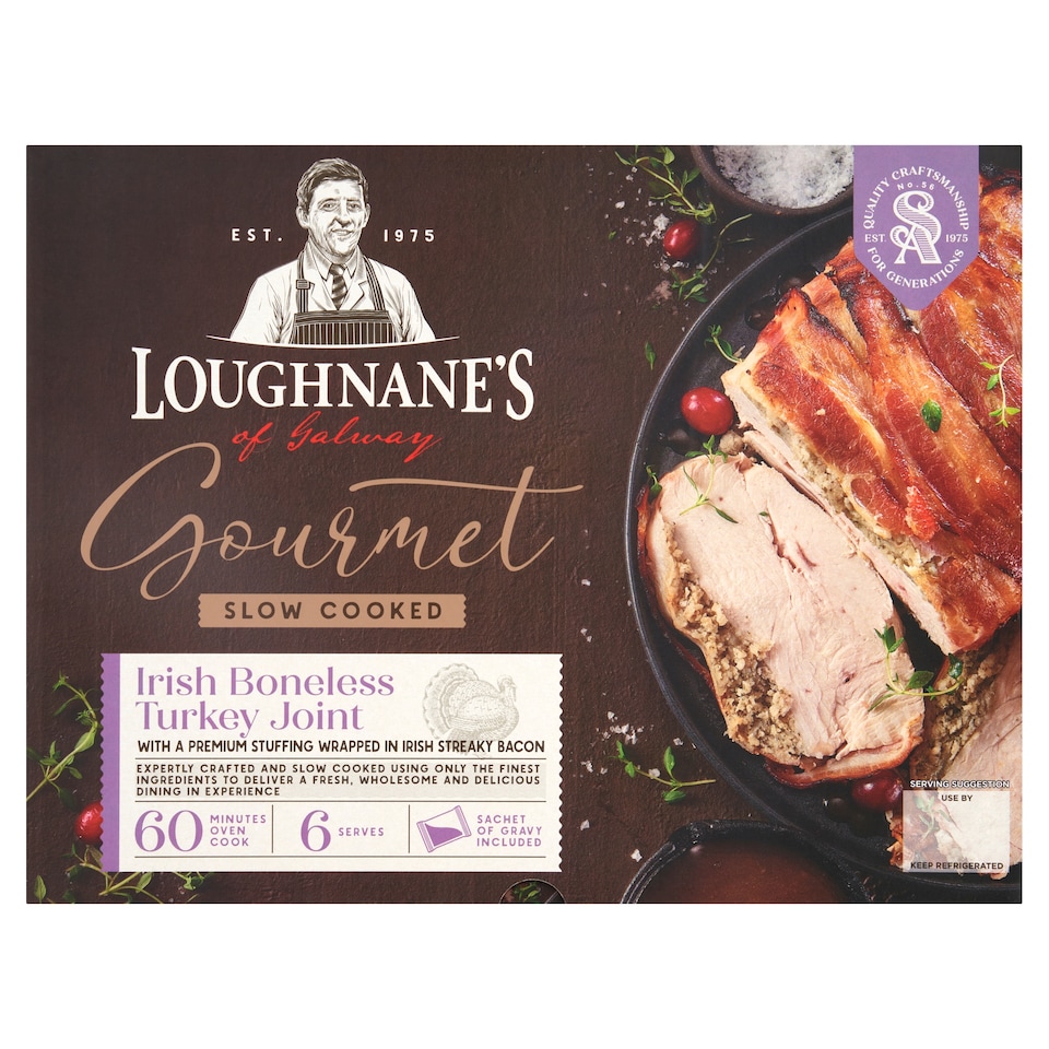 Loughnane's Irish Boneless Turkey Joint with Stuffing & Bacon 1.75kg