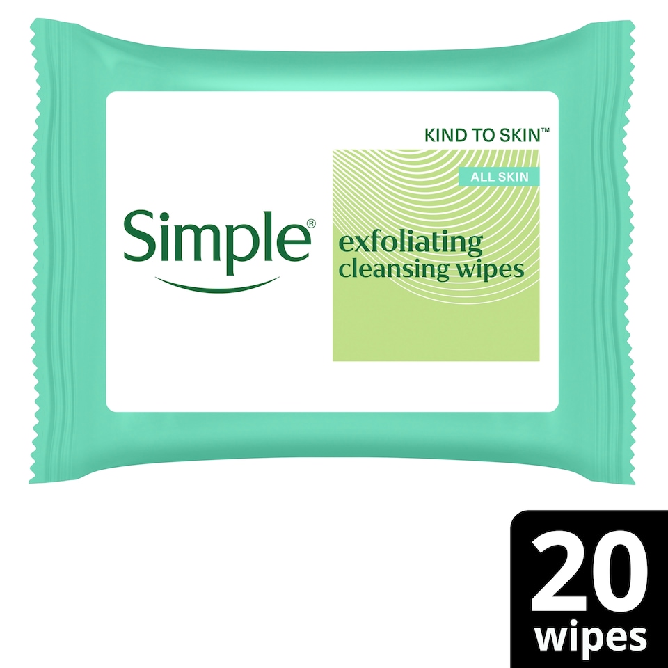 image 1 of Simple Kind To Skin Exfoliating Wipes 20 Pack