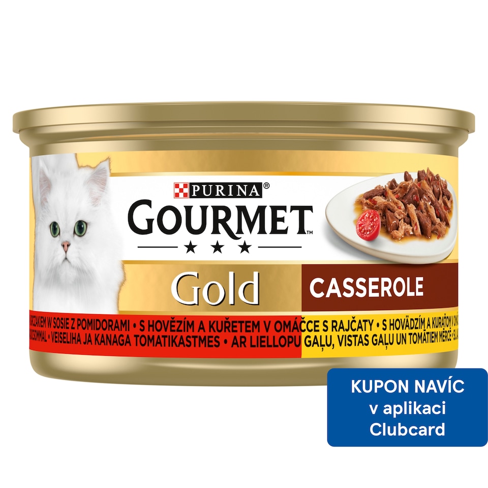 Obrázek 1 pro produkt Gourmet Gold konzerva pro kočky hovězí, kuře v omáčce 85g