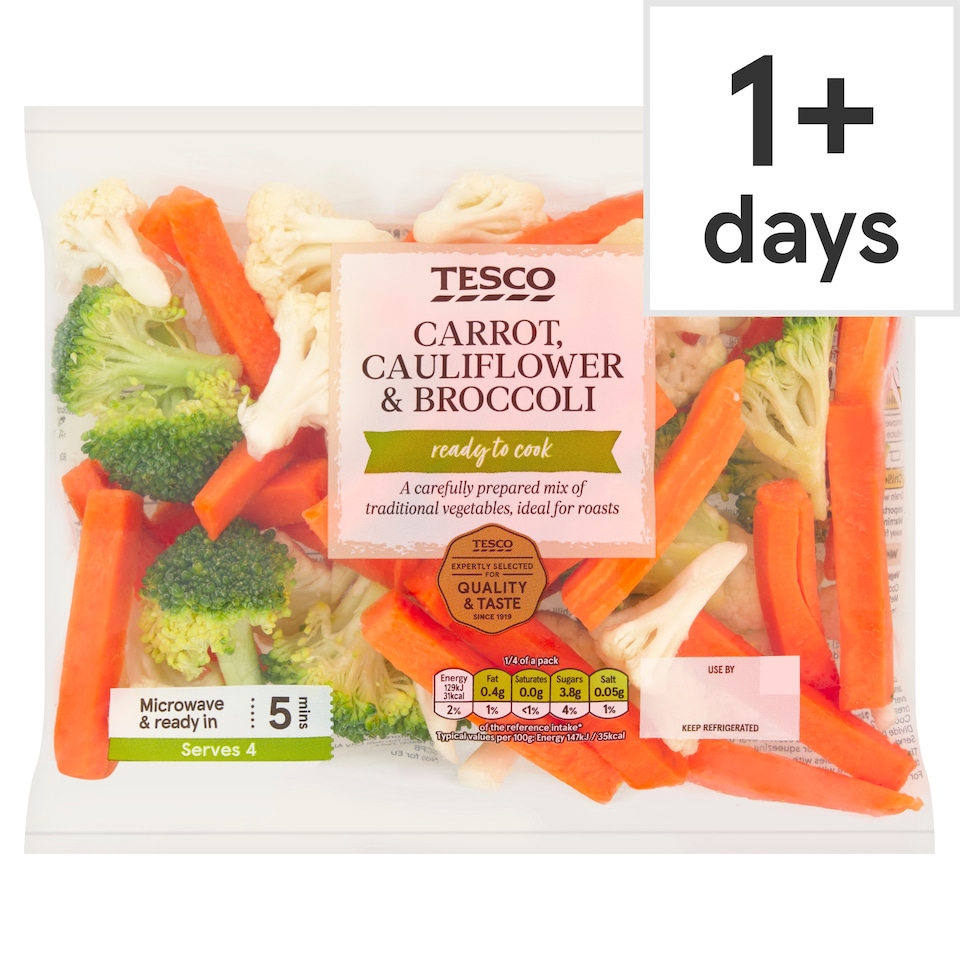 Tesco Carrot, Cauliflower & Broccoli 370g