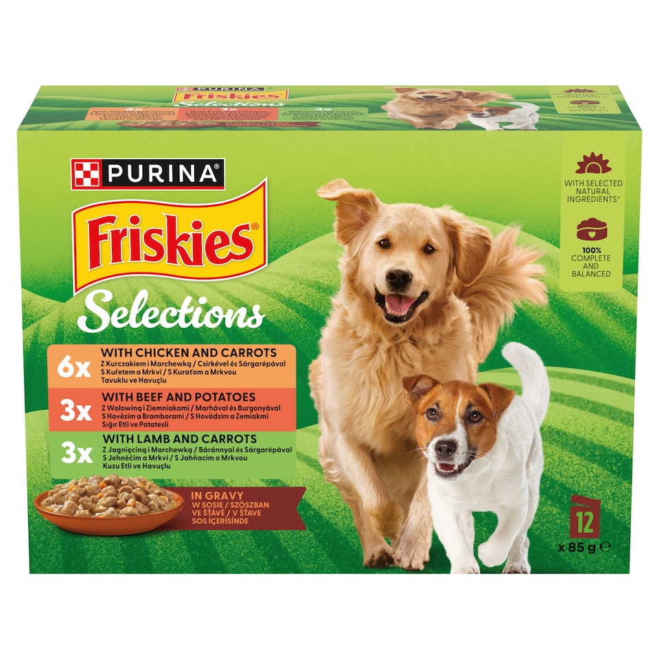 Purina Friskies Selections szószos válogatás nedves kutyaeledel 12 x 85 g