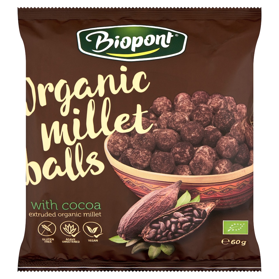 Biopont Organic Gluten-Free Millet Balls with Cocoa 60 g