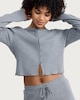 image 1 of OH ME OH MY Cotton Rich Ribbed Stripe Print Co-ord Cardigan in Grey
