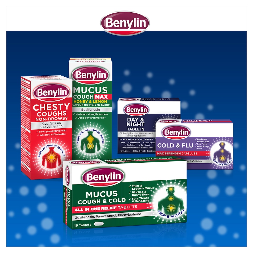 image 1 of Benylin Mucus Cough & Cold All In One Relief Tablets - 16s