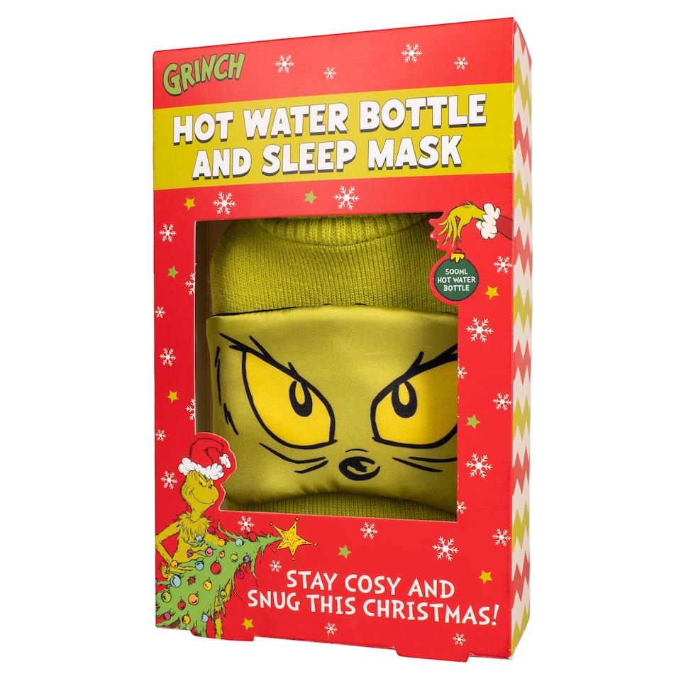 image 1 of The Grinch Eye Mask & Hot Water Bottle Set