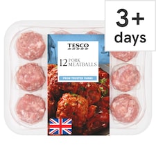 Tesco 12 British Pork Meatballs 336g