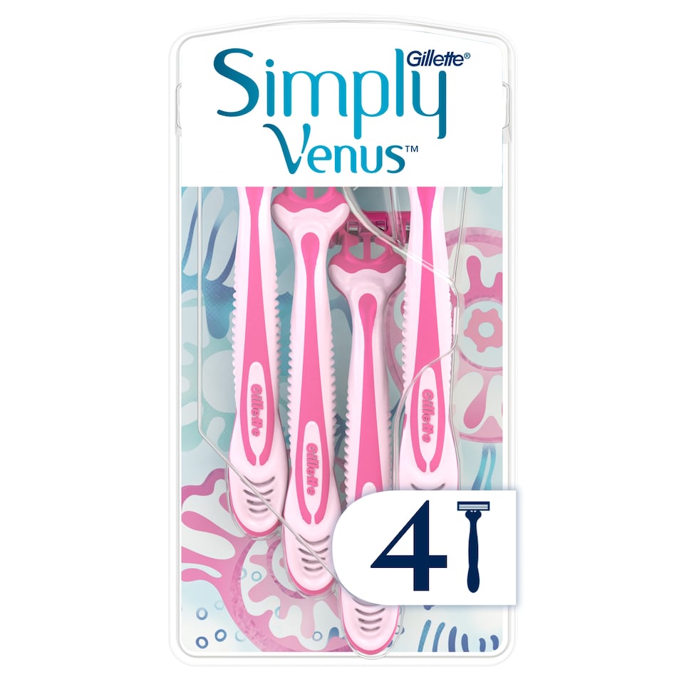 image 1 of Gillette Simply Venus 3 Blade Disposable Razors 4 Pack