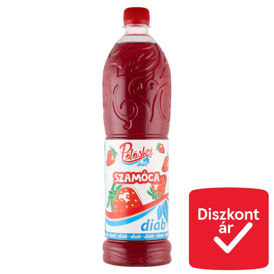Pölöskei Diab szamóca ízű szörp édesítőszerekkel 1 l