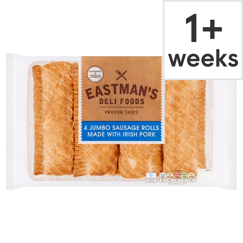 Eastman's 4 Jumbo Sausages Rolls With Irish Pork 320G
