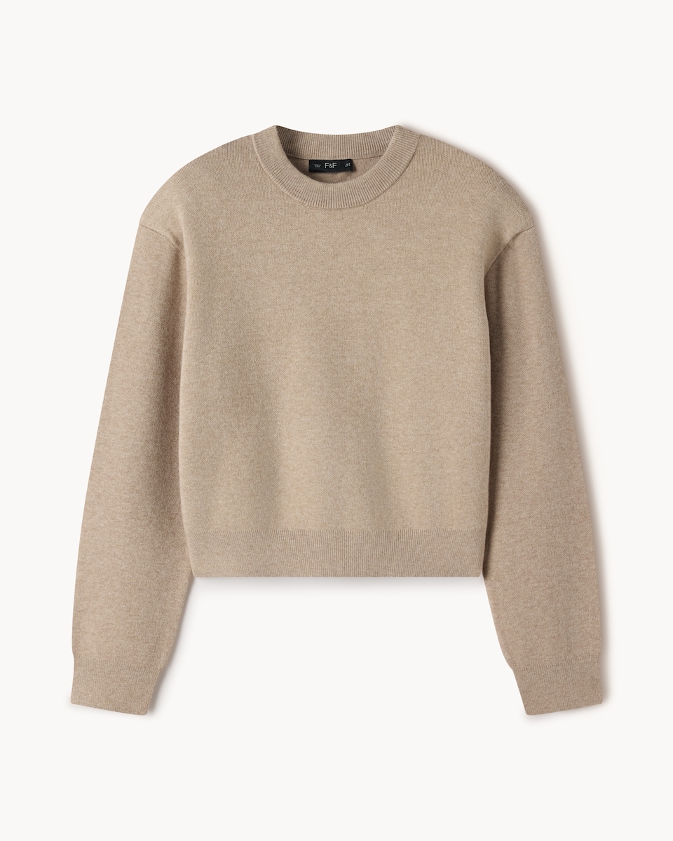 image 1 of F&F Crew Neck Jumper in Mink