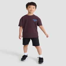 F&F Active Boys Cotton Rich Slogan Cuffed Joggers in Stone