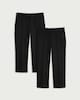 image 4 of F&F School Boys 2-Pack Generous Fit Trousers in Black