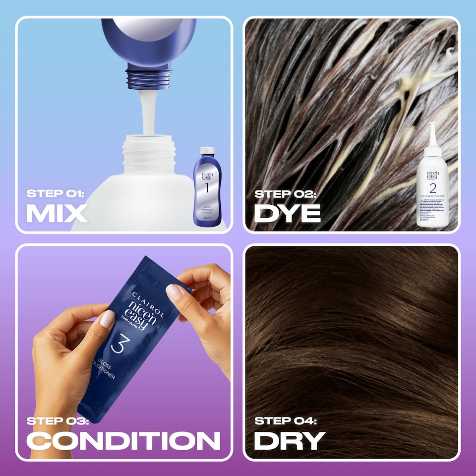image 1 of CLAIROL NICE'N EASY TONE+GLOSS SEMI PERMANENT HAIR DYE - 511/77 MEDIUM ASH BROWN
