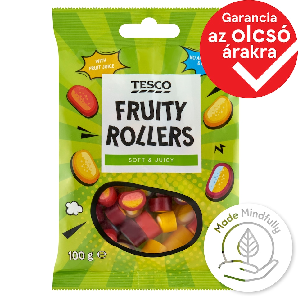 Tesco Soft & Juicy Fruity Rollers 100 g