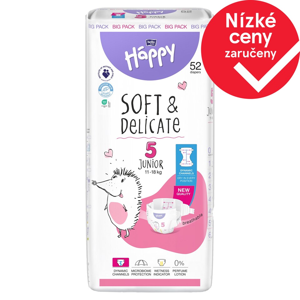 Bella Baby Happy Soft & Delicate Disposable Diapers 5 Junior 11-18 kg 52 pcs