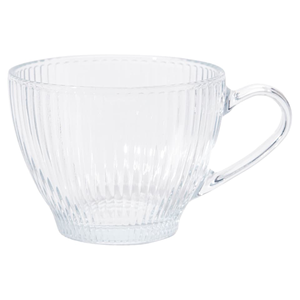 F&F Home Clear Ribbed Glass Mug
