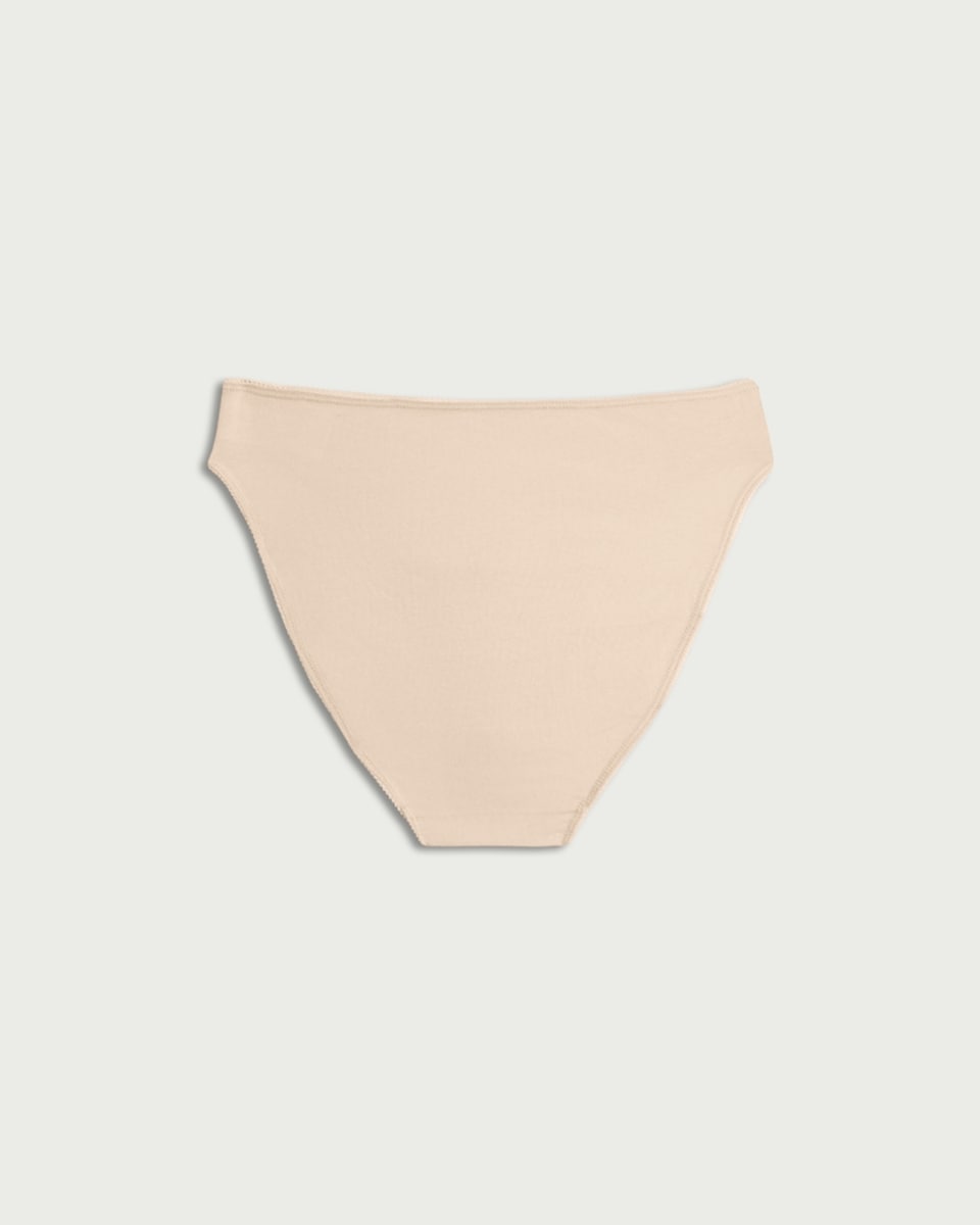image 1 of F&F 5-Pack Cotton Rich High Leg Knickers in Nude
