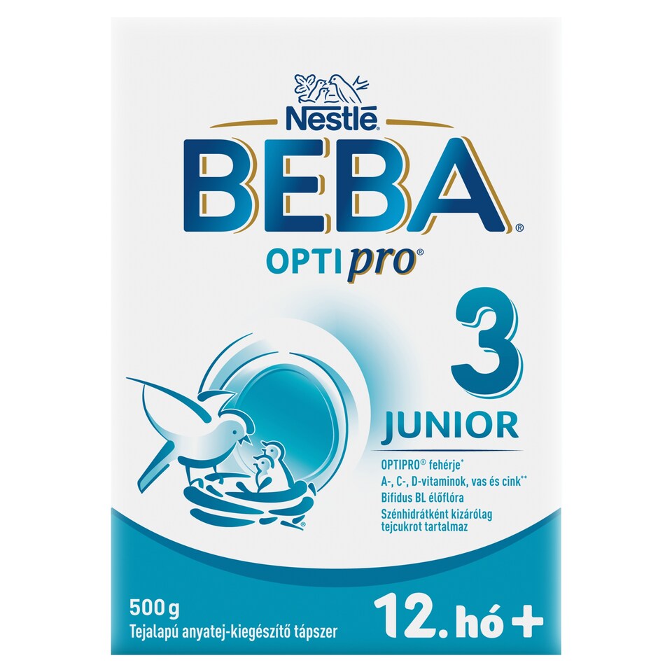 Beba Optipro 3 Junior tejalapú anyatej-kiegészítő tápszer 12. hó+ 500 g  1. kép