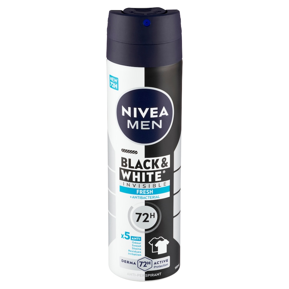 obrázok 1 z Nivea Men Black & White Invisible Fresh Sprej antiperspirant 150 ml