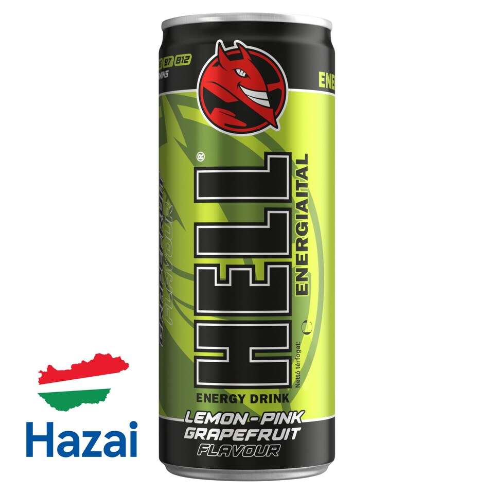 HELL citrom- és rózsaszín grapefruit ízű energiaital 250 ml  1. kép